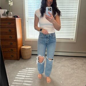 Agolde 90s pinch Classic Blue Distressed Jeans